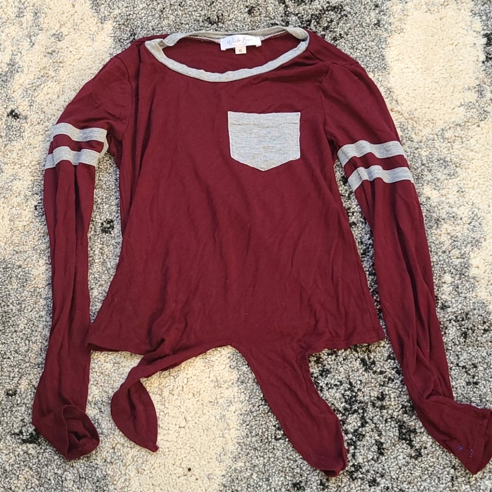 Maroon shirt/ croptop